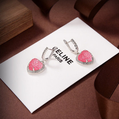 CE Triomphe Pink Heart Diamond Earrings
