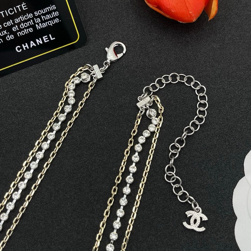 CC Bow Tie Diamond Chain Necklace