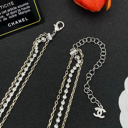 CC Bow Tie Diamond Chain Necklace