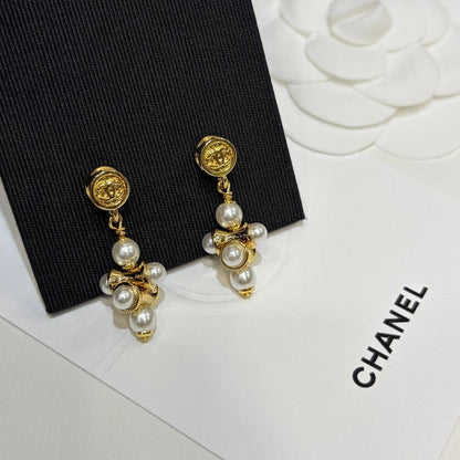 CC Grape Pearl Gold Earrings