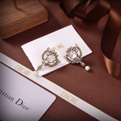 CD Crystal Gold Earrings