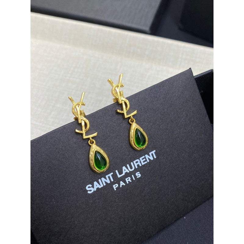 Saint Emerald Gold Earrings
