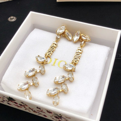 CD Tribales Tree Crystal Long Earrings