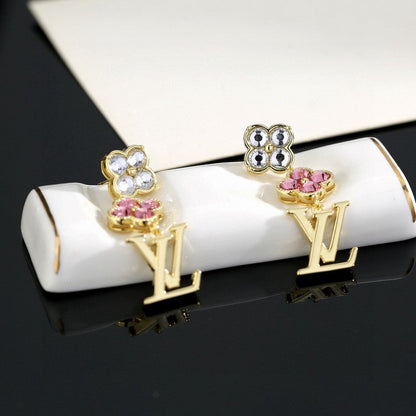 Louis Iconic Pink Crystal Earrings