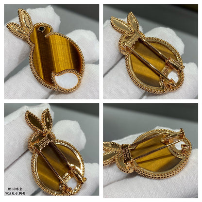 18K Lucky Animals Rabbit Clip Brooch