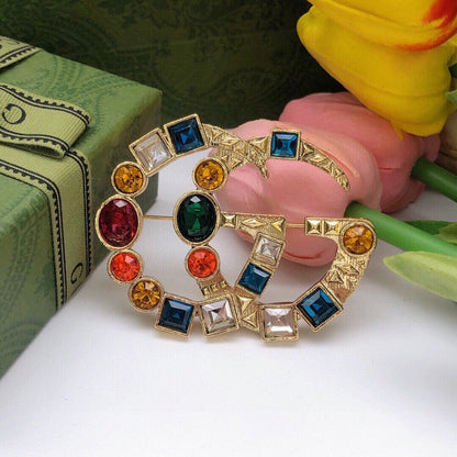 GG Color Crystal Brooch