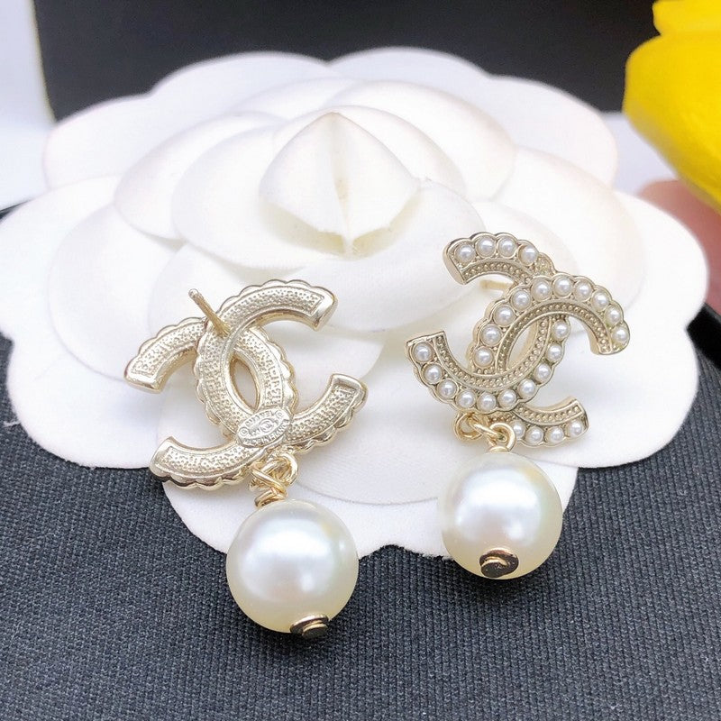 CC Pearl Drop Earrings