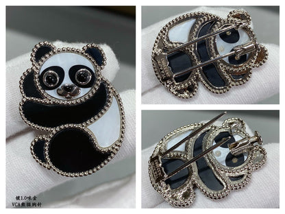 18K Lucky Animals Panda Clip Brooch