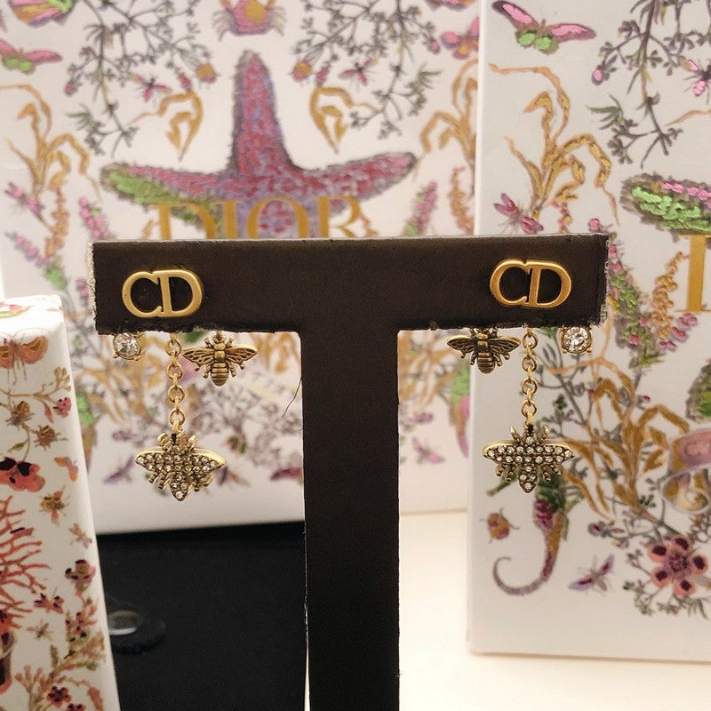CD Tribales Diamond Bee Long Earrings