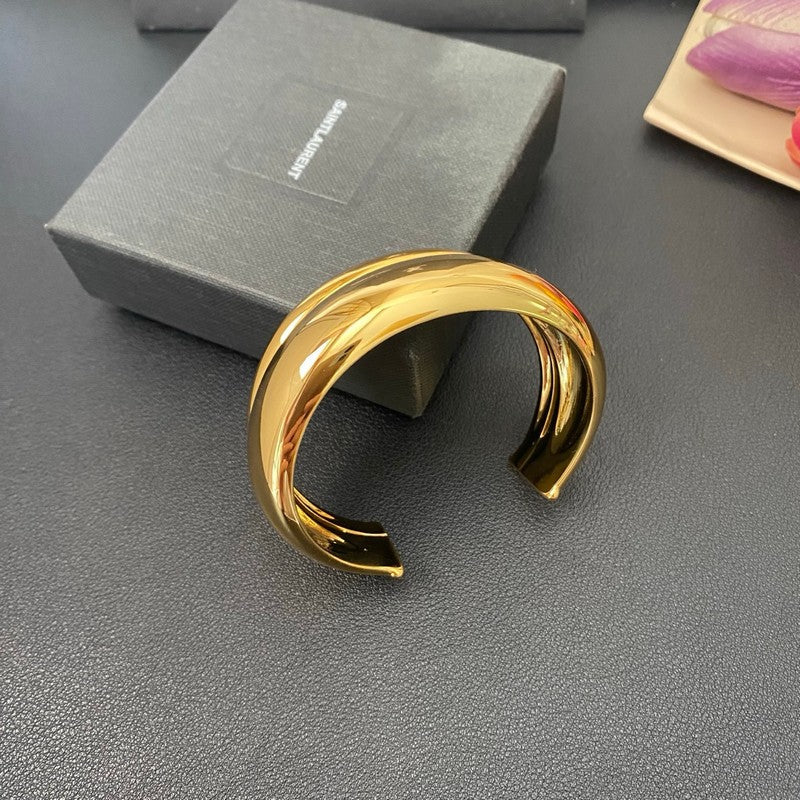 Saint Wide Gold Bracelet