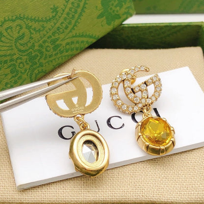 GG Yellow Crystal Diamond Earrings