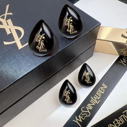 Saint Black Water Drop Earrings