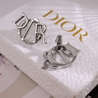 CD White Gold Earrings