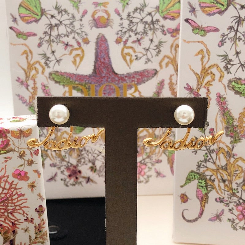 CD J'Adior Pearl Diamond Earrings