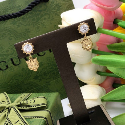 GG Tiger Crystal Earrings