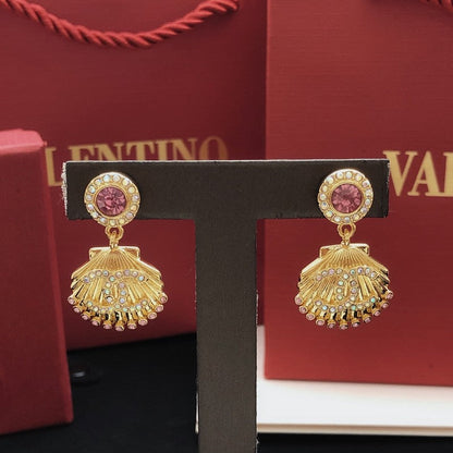 CC Color Crystal Seashell Earrings