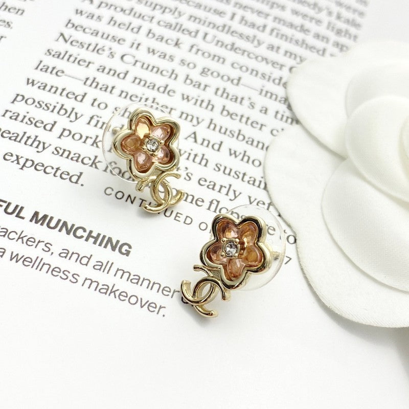 CC 26C Flower Crystal Earrings