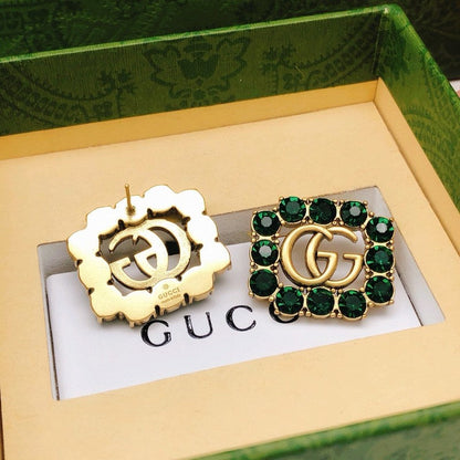 GG Green Crystal Earrings