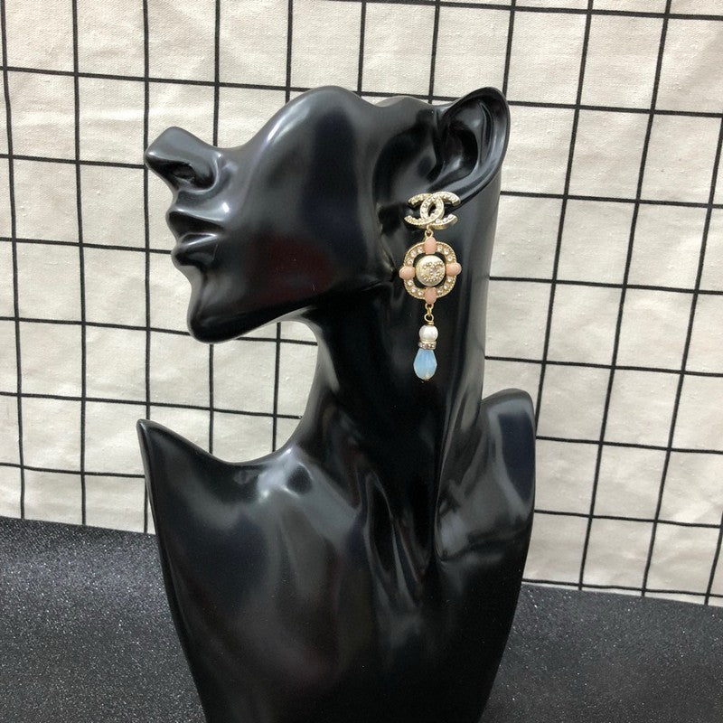 CC Pink Compass Long Earrings