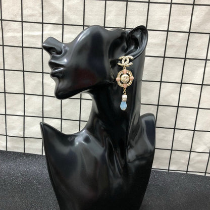 CC Pink Compass Long Earrings