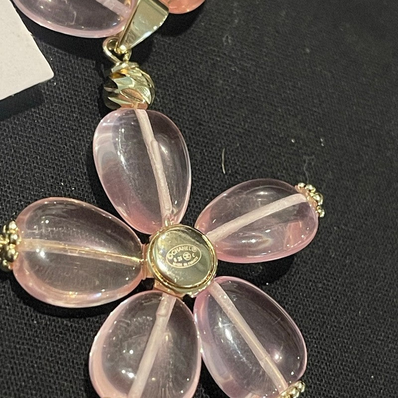 CC 26C Pink Crystal Flower Necklace