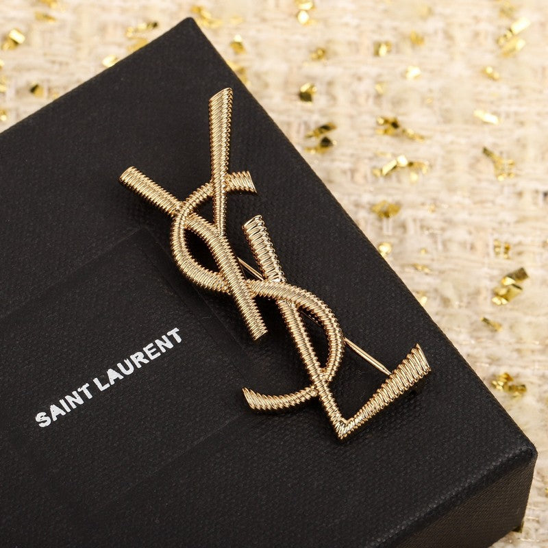 Saint Stripe Gold Brooch