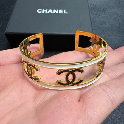 CC Hollow Gold Cuff Bracelet