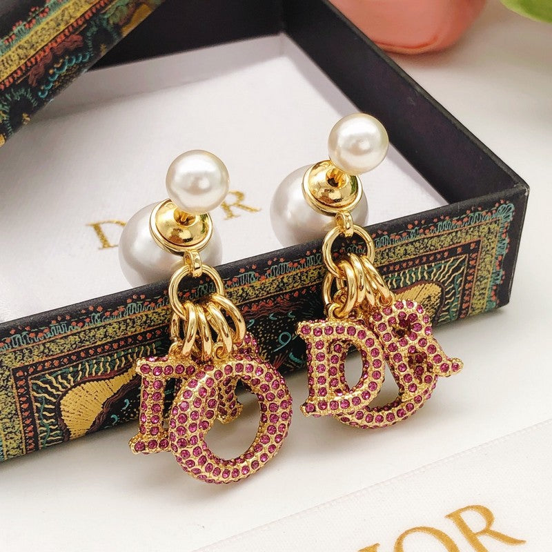 CD Tribales Pink Crystal Earrings