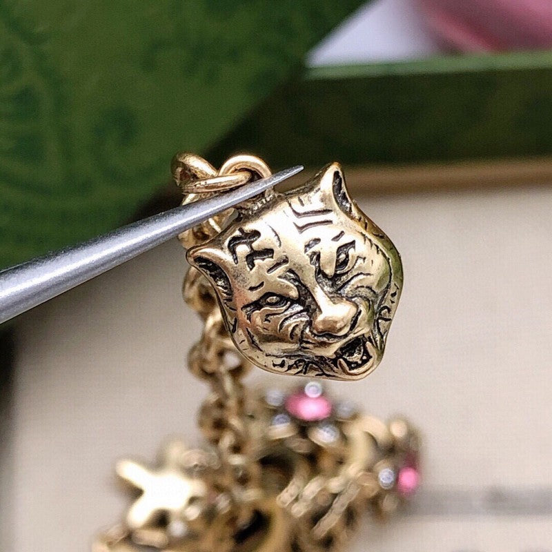 GG Tiger Pink Crystal Bracelet
