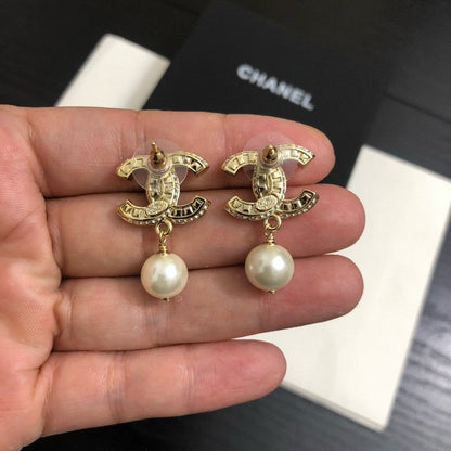 CC Classic Pearl Pendant Earrings