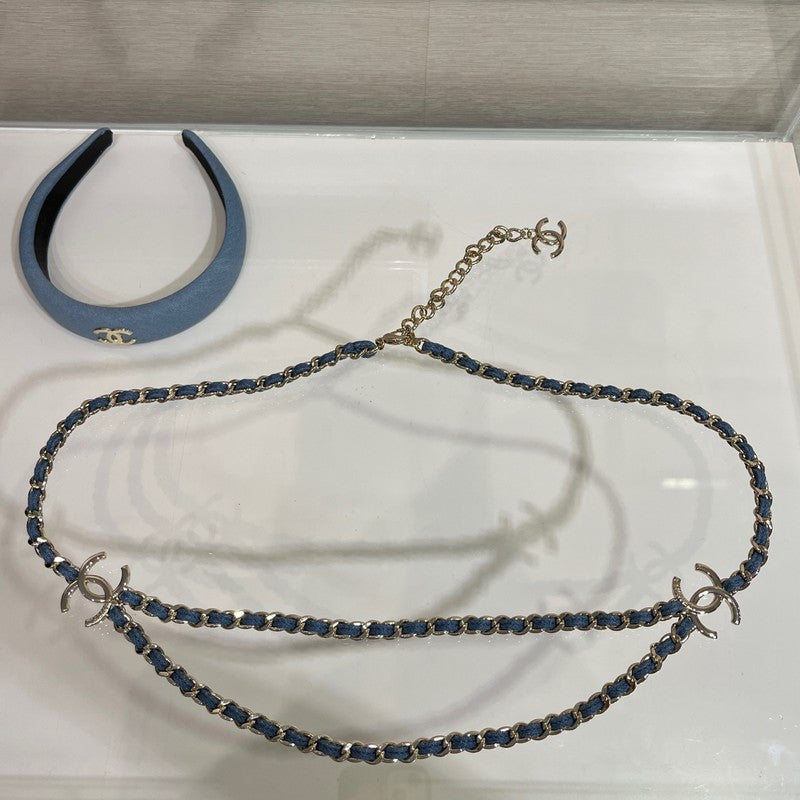 CC 25P Blue Jean Leather Necklace