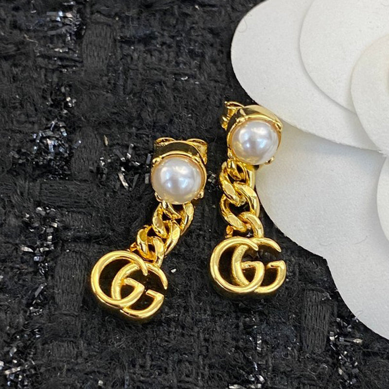 GG Pearl Chain Earrings