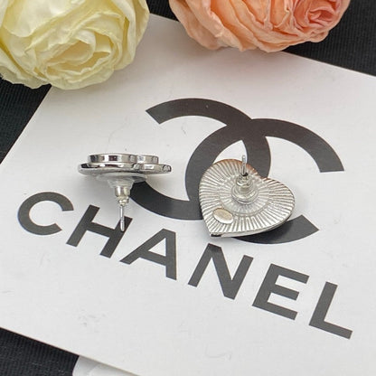 CC Black & Red Heart Gold Earrings
