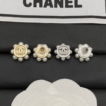 CC Round Pearl Earrings