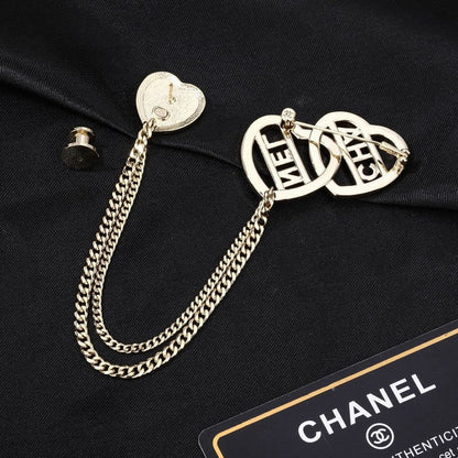 CC Triple Heart Chain Brooch