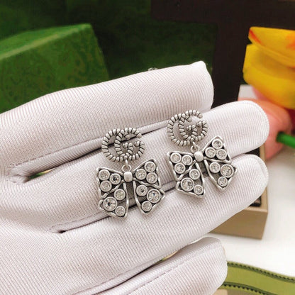 GG Diamond Butterfly Earrings