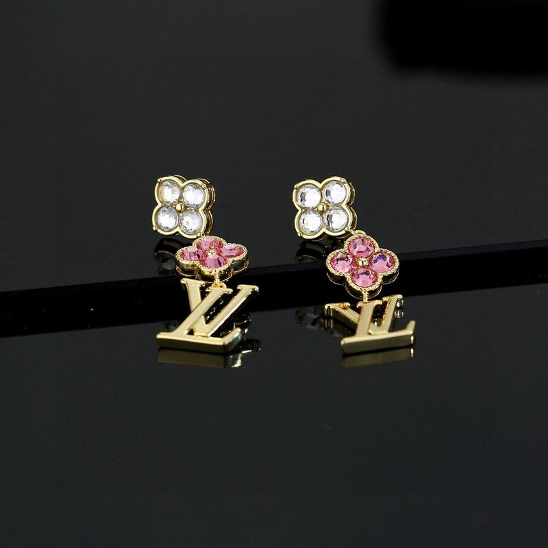 Louis Iconic Pink Crystal Earrings