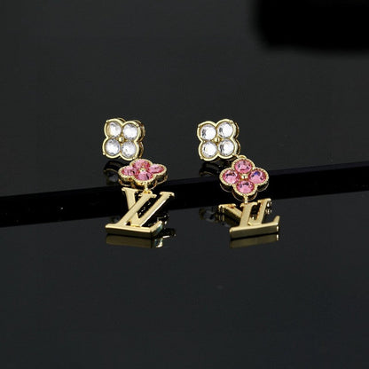 Louis Iconic Pink Crystal Earrings