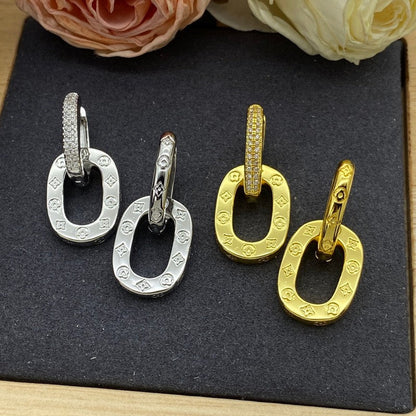 Louis Double Circle Diamond Earrings