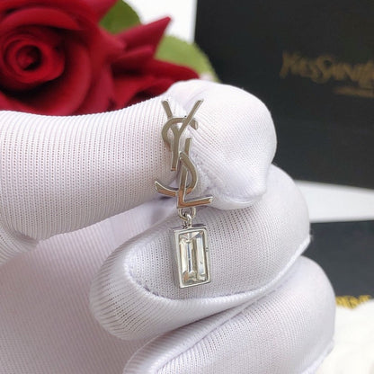 Saint Crystal White Gold Earrings