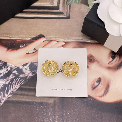 CC Yellow Gold Diamond Earrings