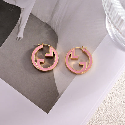 GG Pink Hollow Earrings