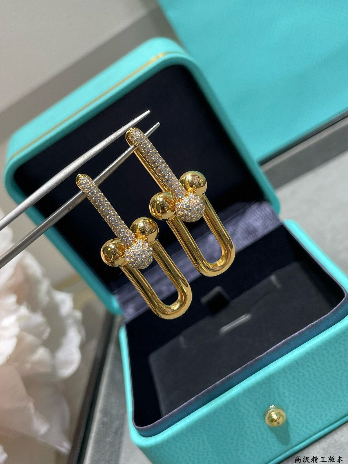 Tiff HardWear Large Link Diamonds Earrings