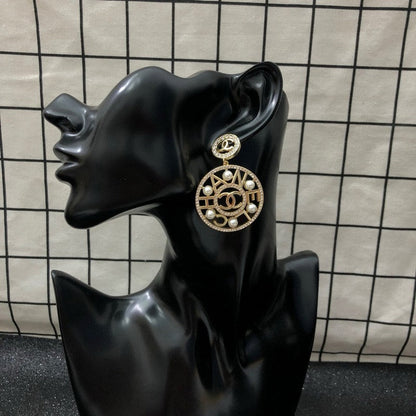 CC Pearl Pendant Earrings