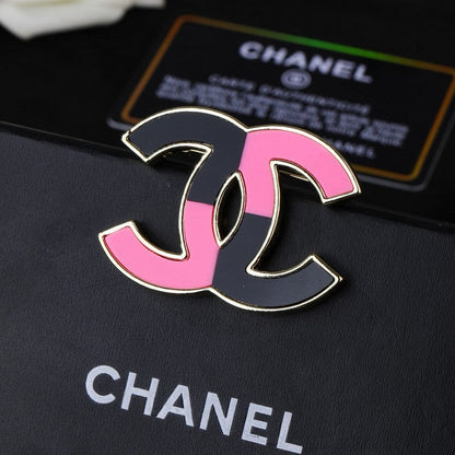 CC Pink & White Gold Brooch