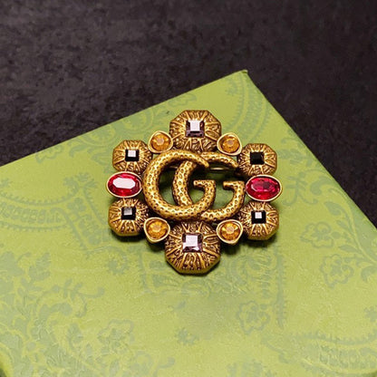 GG Flower Crystal Brooch