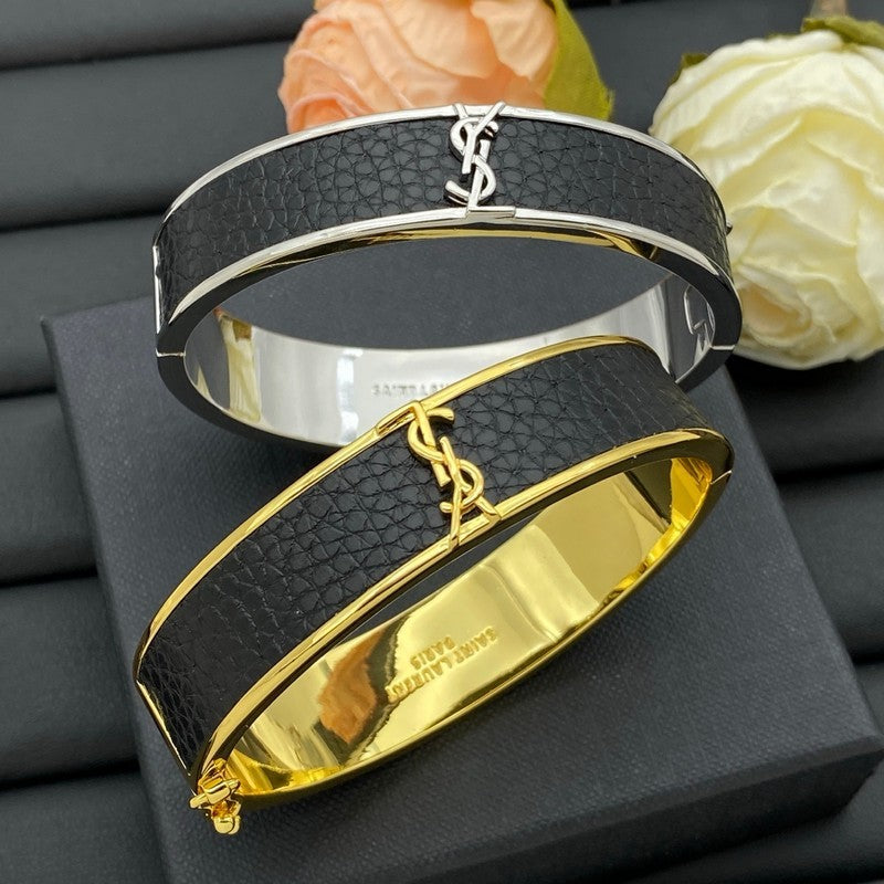 Saint Leather Gold Bracelet