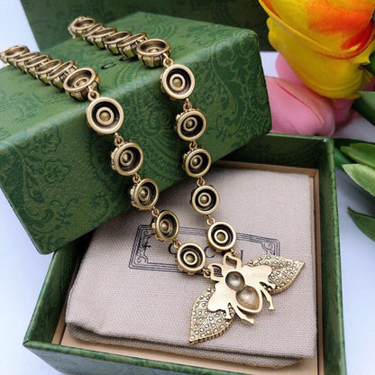 GG Bee Diamond Chain Choker Necklace