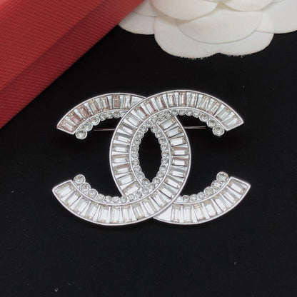 CC Crystal Gold Brooch
