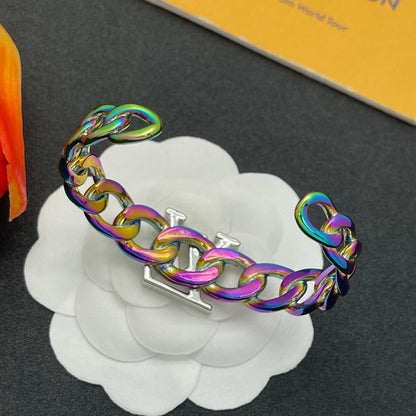 Louis Monogram Purple Cuff Bracelet